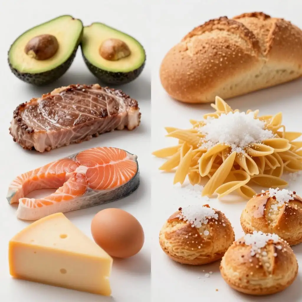 Alimentos recomendados y alimentos prohibidos en la dieta cetogénica.