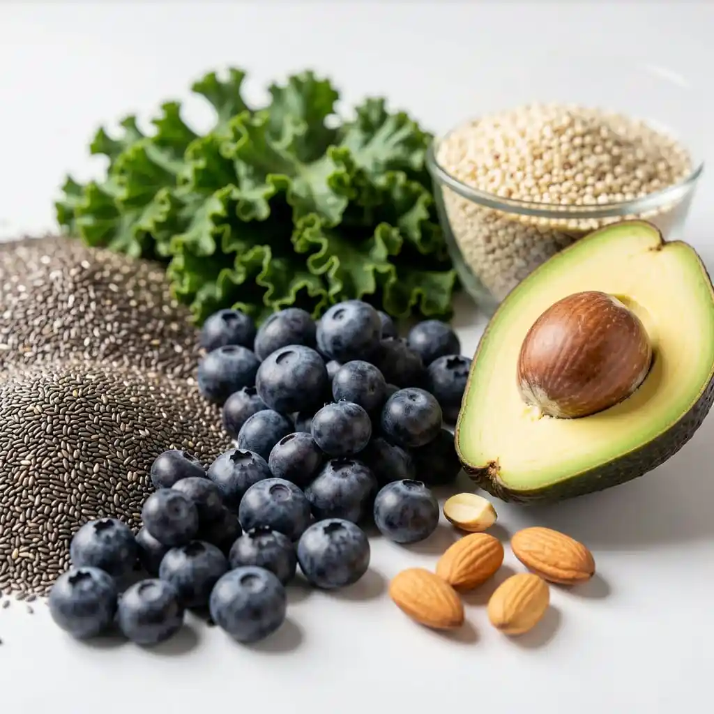 Selección de superalimentos beneficiosos para una dieta saludable